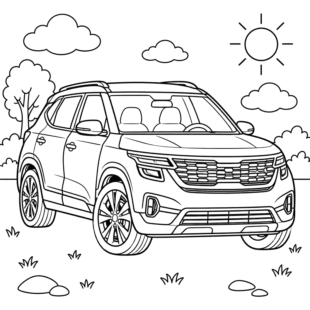 Kia Seltos em uma paisagem ensolarada