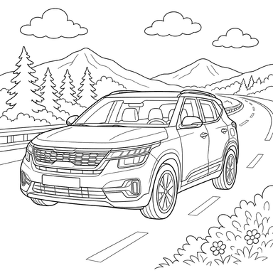 Kia Seltos Crossover Ausmalbild