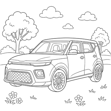 Dibujo para colorear de Kia Soul 2021