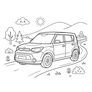 Раскраска Автомобиль Kia Soul