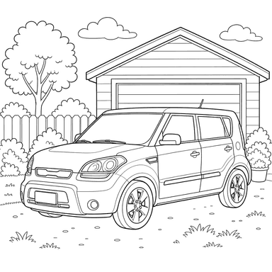 Кроссовер Kia Soul у гаража