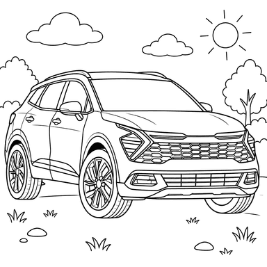 Desenho para colorir SUV Kia Sportage da 5ª geração