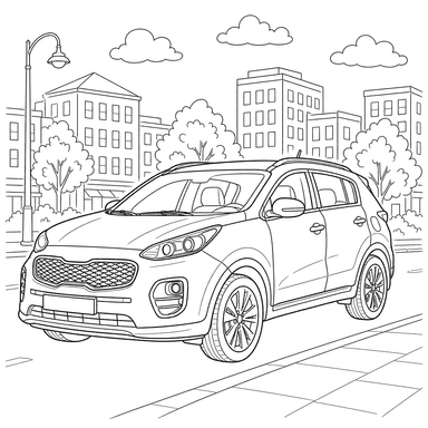 Kia Sportage SUV Coloring Page