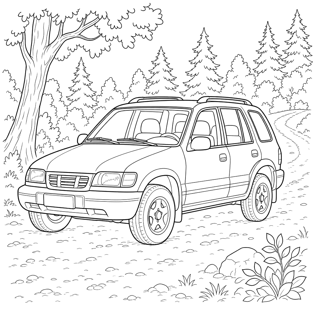Kia Sportage on a Forest Road