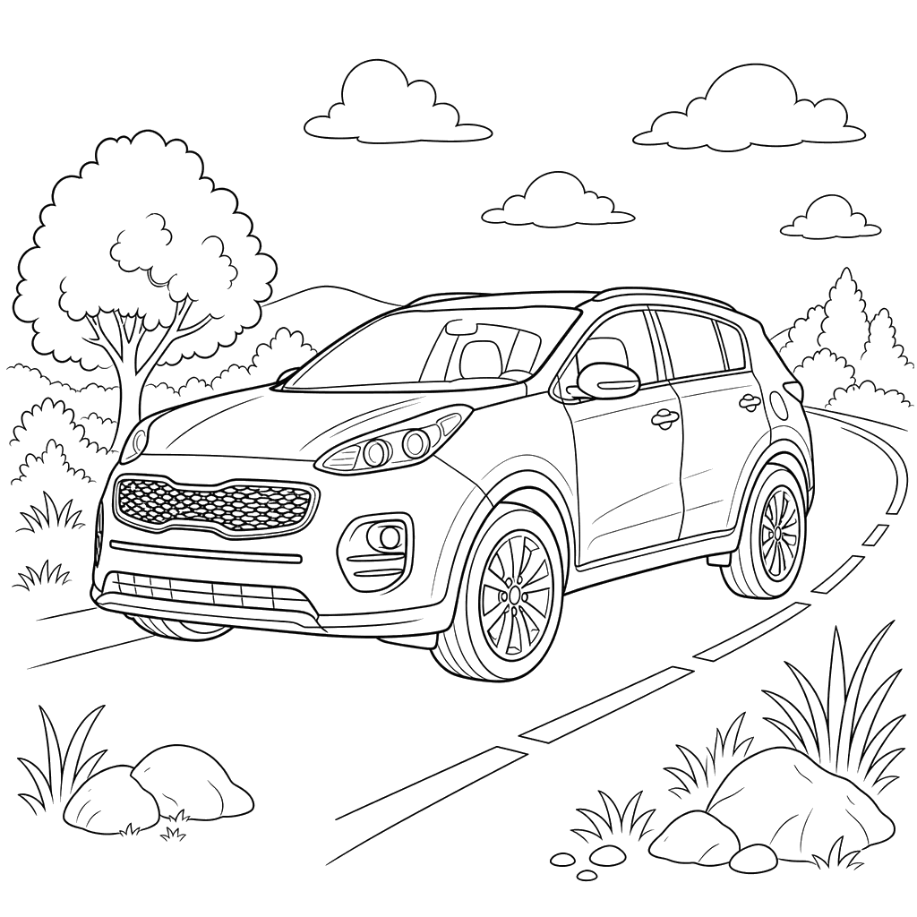 Раскраска Внедорожник Kia Sportage IV
