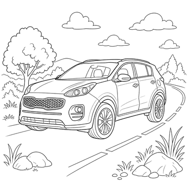 Kia Sportage SUV Ausmalbild