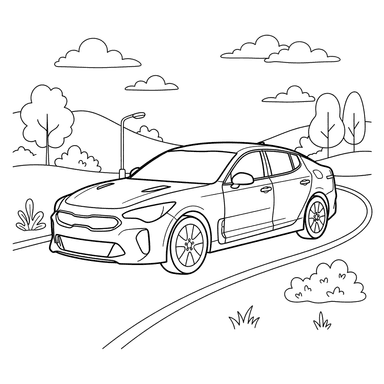 Coloriage Kia Stinger pour enfants