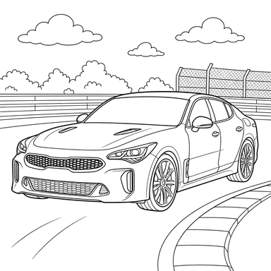 Dibujo para colorear de Coche Deportivo Kia Stinger
