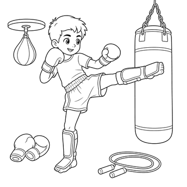 Desenho para colorir: kickboxing