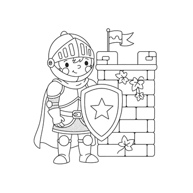Coloriage Chevalier avec Bouclier