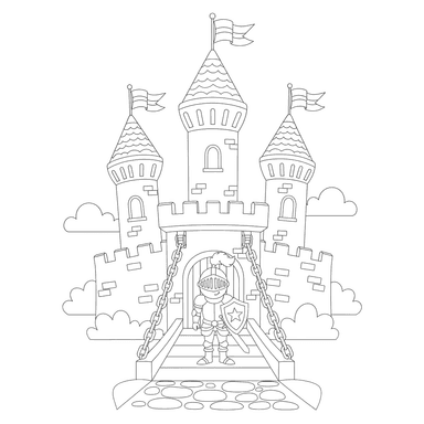 Dibujo para colorear Castillo de Caballero