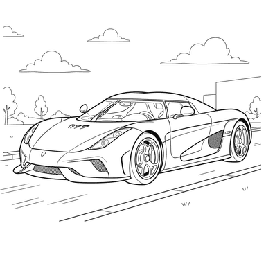 Coloriage Voiture Koenigsegg Regera (2016) pour Enfants