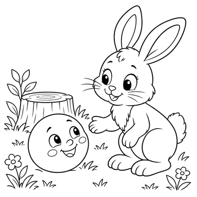 Kolobok und der Hase: Ausmalbild