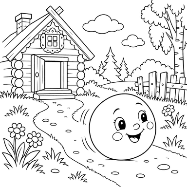 Kolobok s'enfuit de la cabane