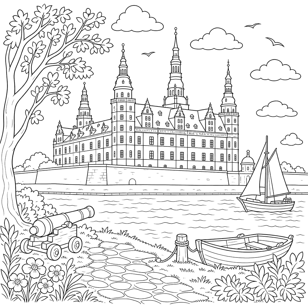 Desenho para Colorir do Castelo de Kronborg