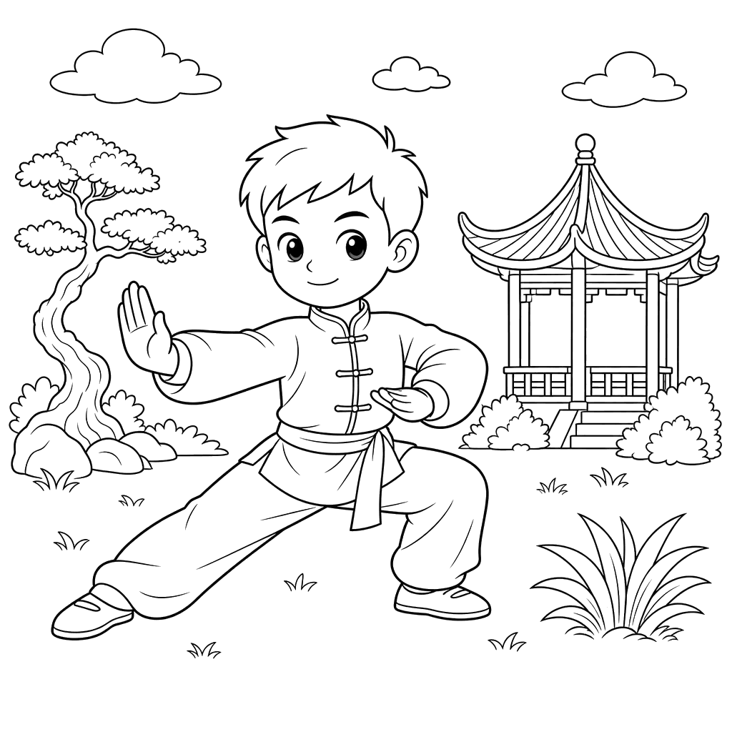 Desenho para colorir: wushu