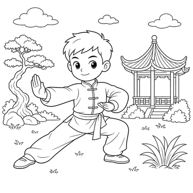 Desenho para colorir: wushu