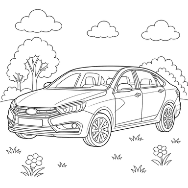 LADA Aura Auto Ausmalbild