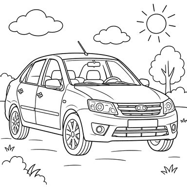 Lada Granta ab 2011 Ausmalbild
