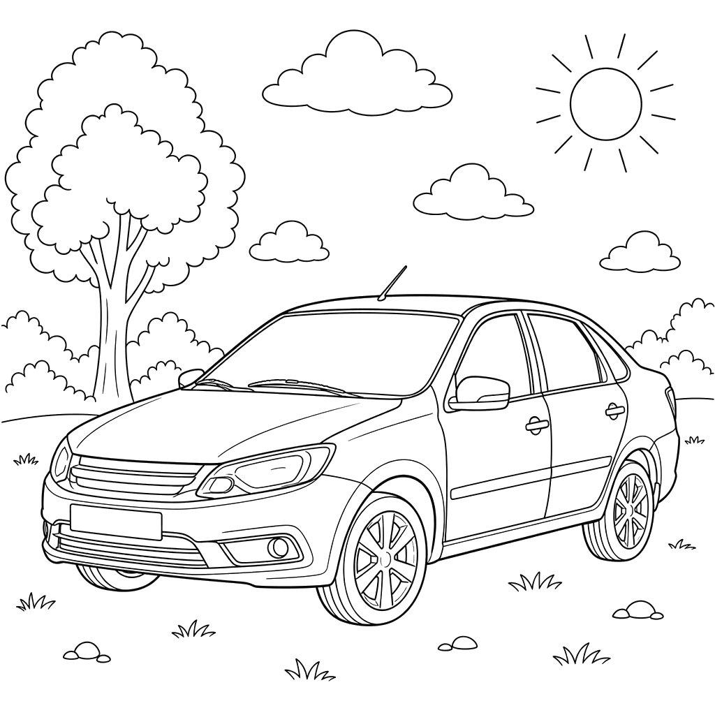 Desenho de LADA Granta para Colorir