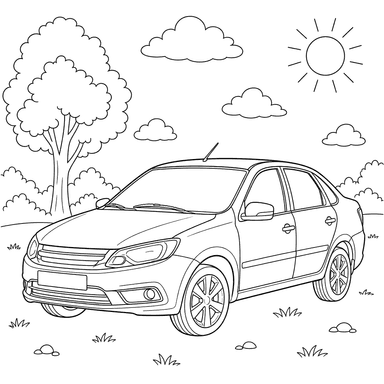LADA Granta Ausmalbild