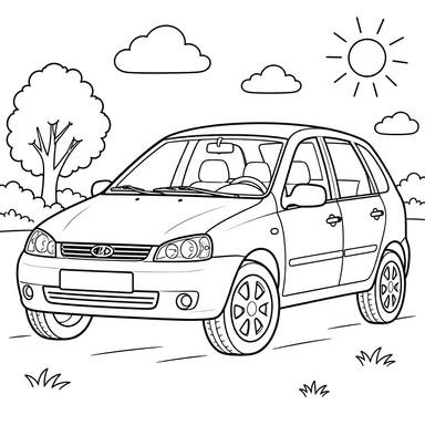 Lada Kalina 2004–2018 Ausmalbild