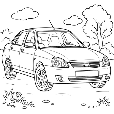 Lada Priora 2007–2018 Ausmalbild