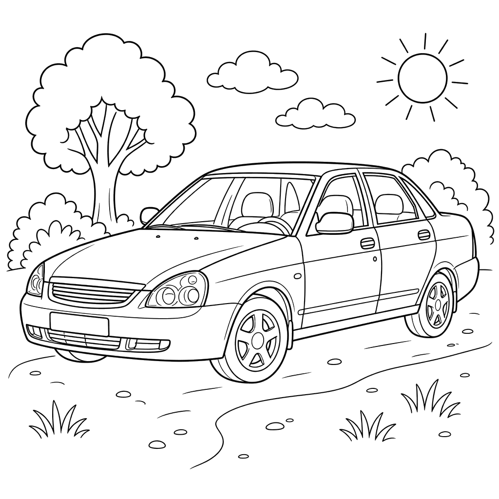 Desenho de LADA Priora para Colorir