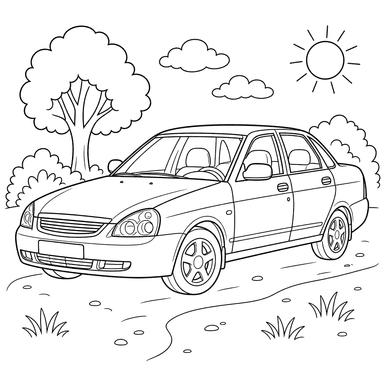 LADA Priora Ausmalbild