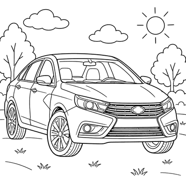 Lada Vesta ab 2015 Ausmalbild