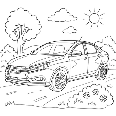 LADA Vesta Auto Ausmalbild