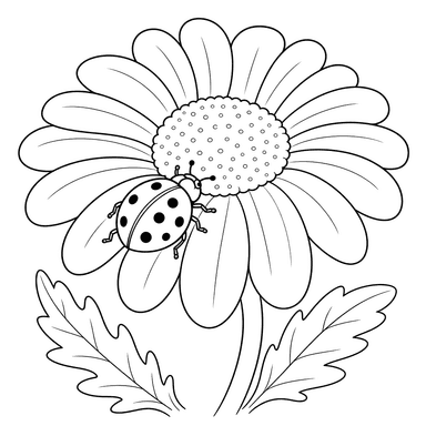 Marienkäfer auf einem Gänseblümchen