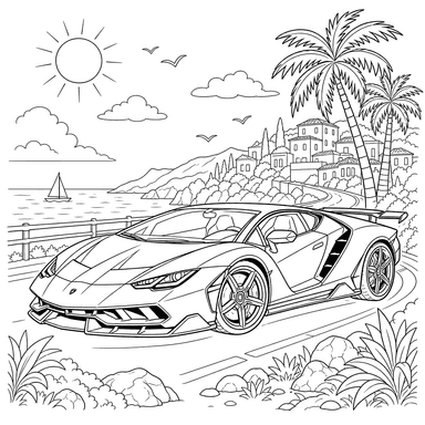 Dibujo para colorear de Lamborghini Centenario