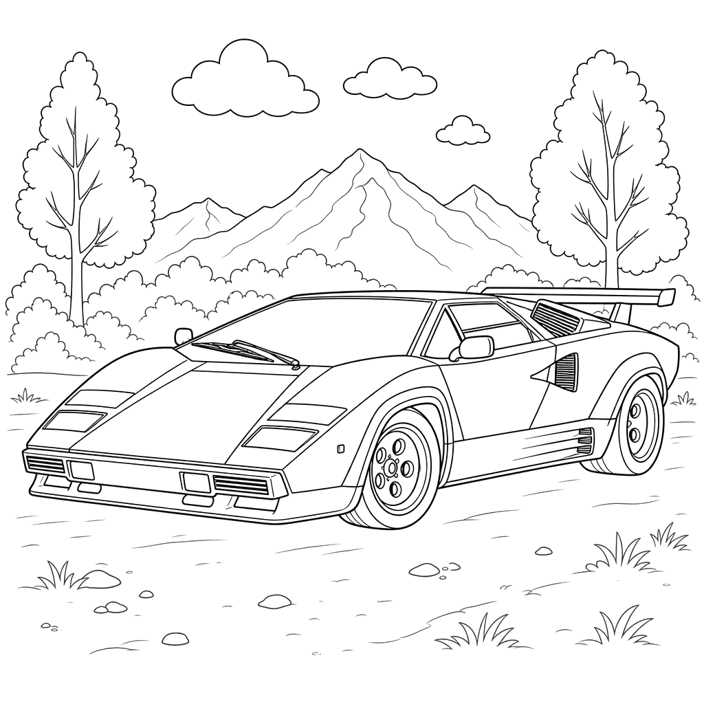 Lamborghini Countach Ausmalbild