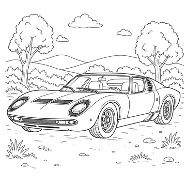 Dibujo para colorear de Lamborghini Miura