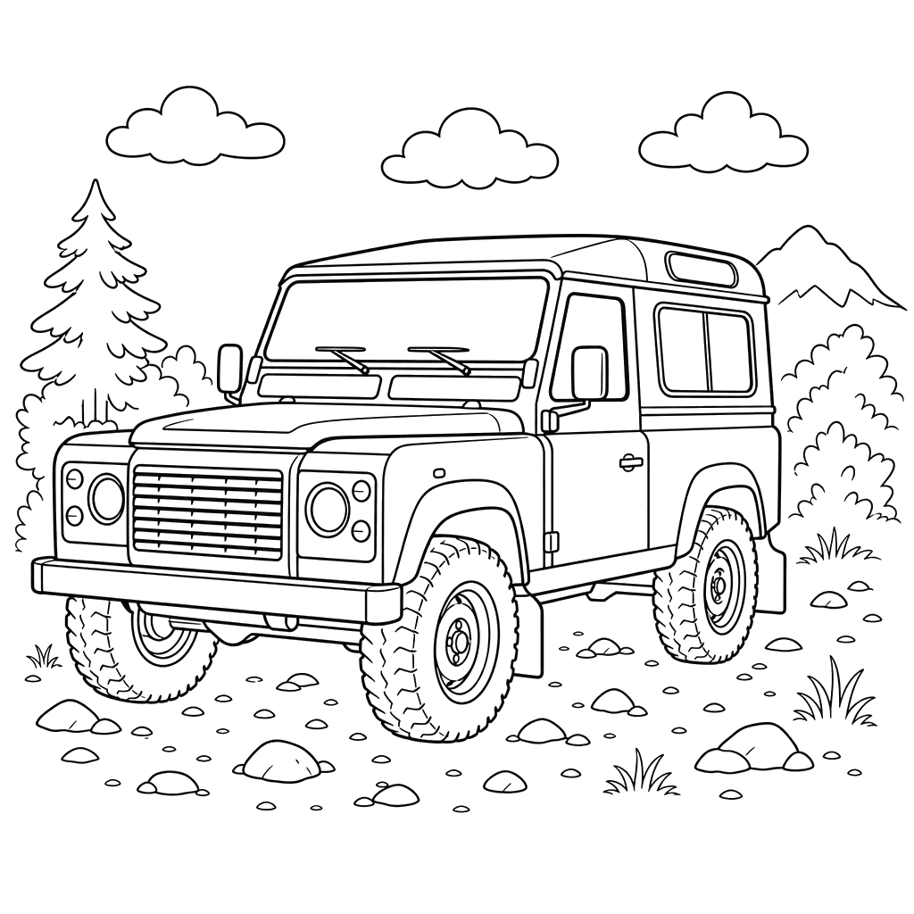 Dibujo para colorear Land Rover Defender