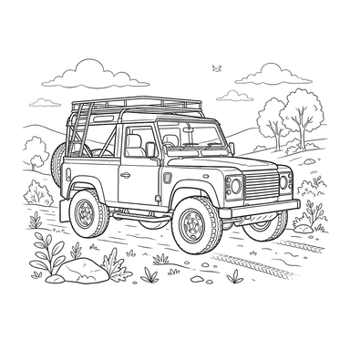 Coloriage Land Rover Defender pour enfants