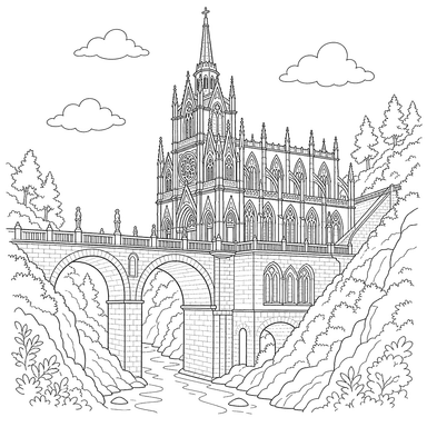 Ausmalbild Las-Lajas-Kirche