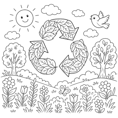 Recycling-Symbol aus Blättern