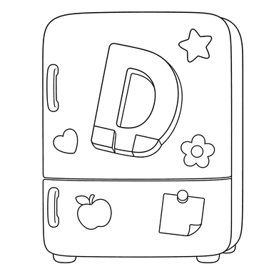 Buchstabe D Magnet Ausmalbild