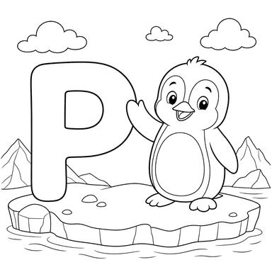 Letra P y Pingüino