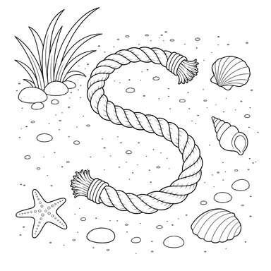 Dibujo para colorear de la Letra S de cuerda