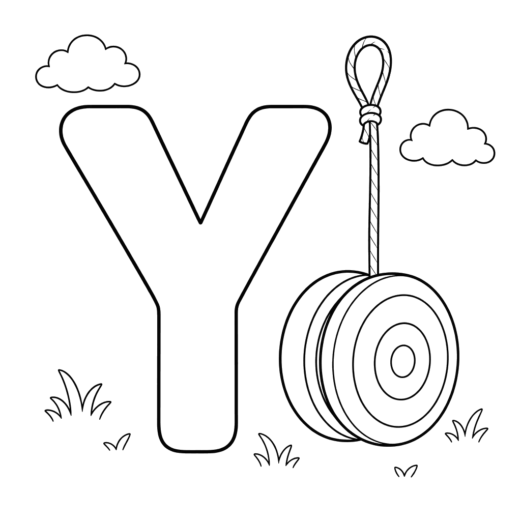 Dibujo para colorear Letra Y y Yo-yo