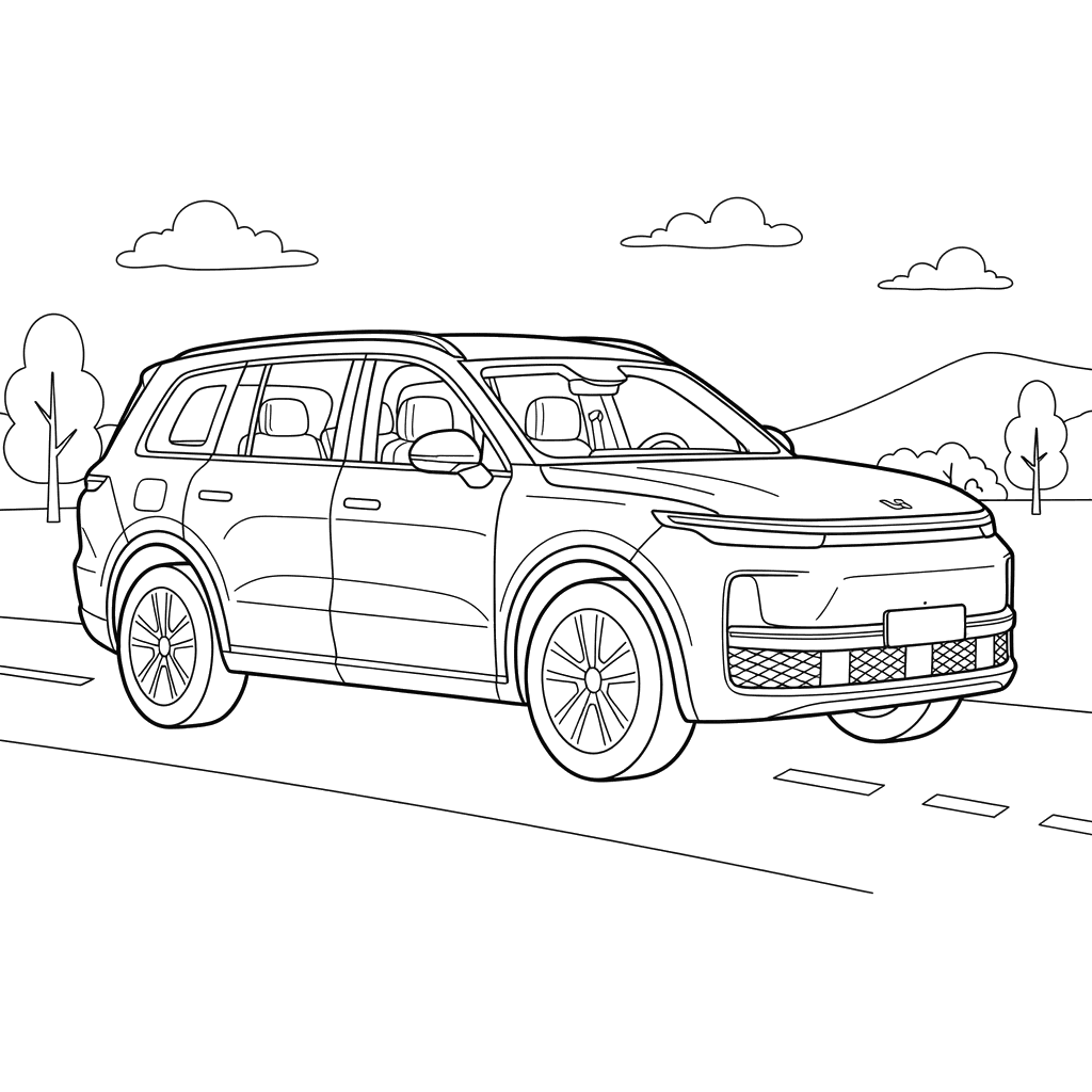 Dibujo para Colorear Li Auto L9 SUV