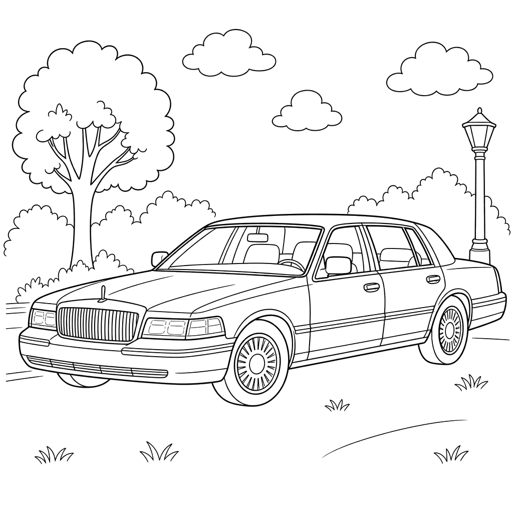 Dibujo para colorear de Lincoln Town Car