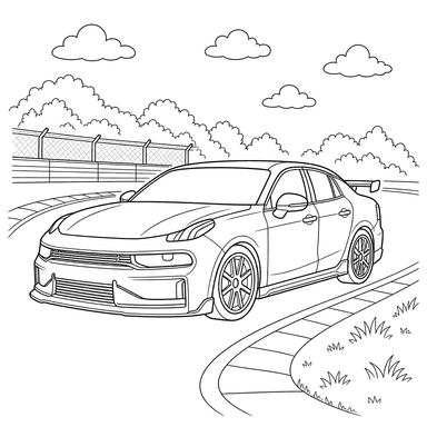 Desenho para colorir: Lynk & Co 03 na pista de corrida