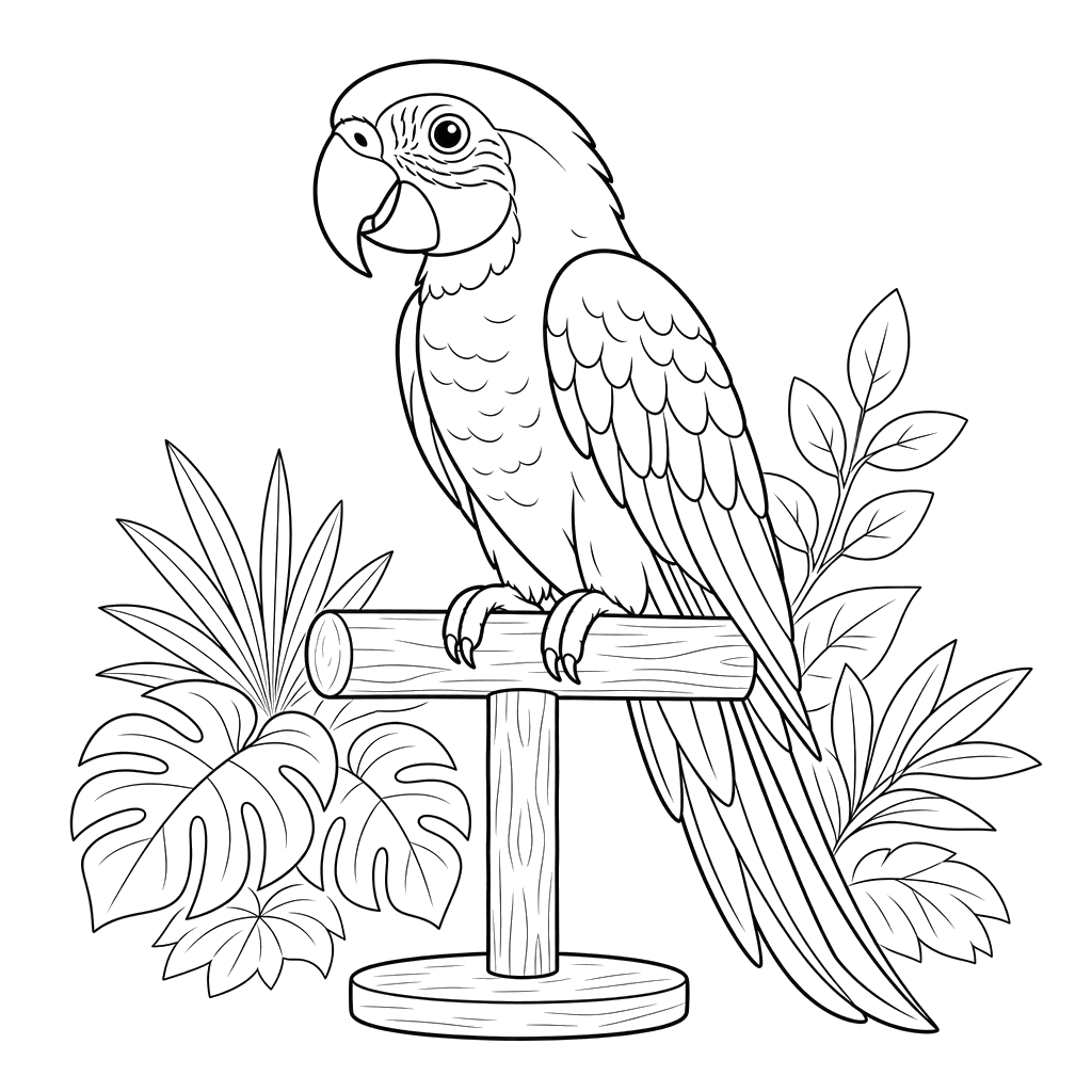 Macaw Parrot on a Perch