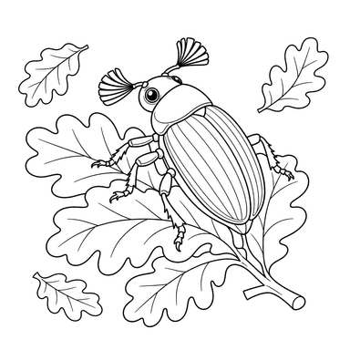 Dibujo para colorear de Escarabajo Sanjuanero