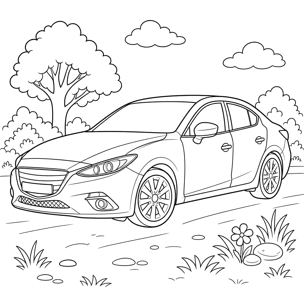 Dibujo para colorear de Mazda 3
