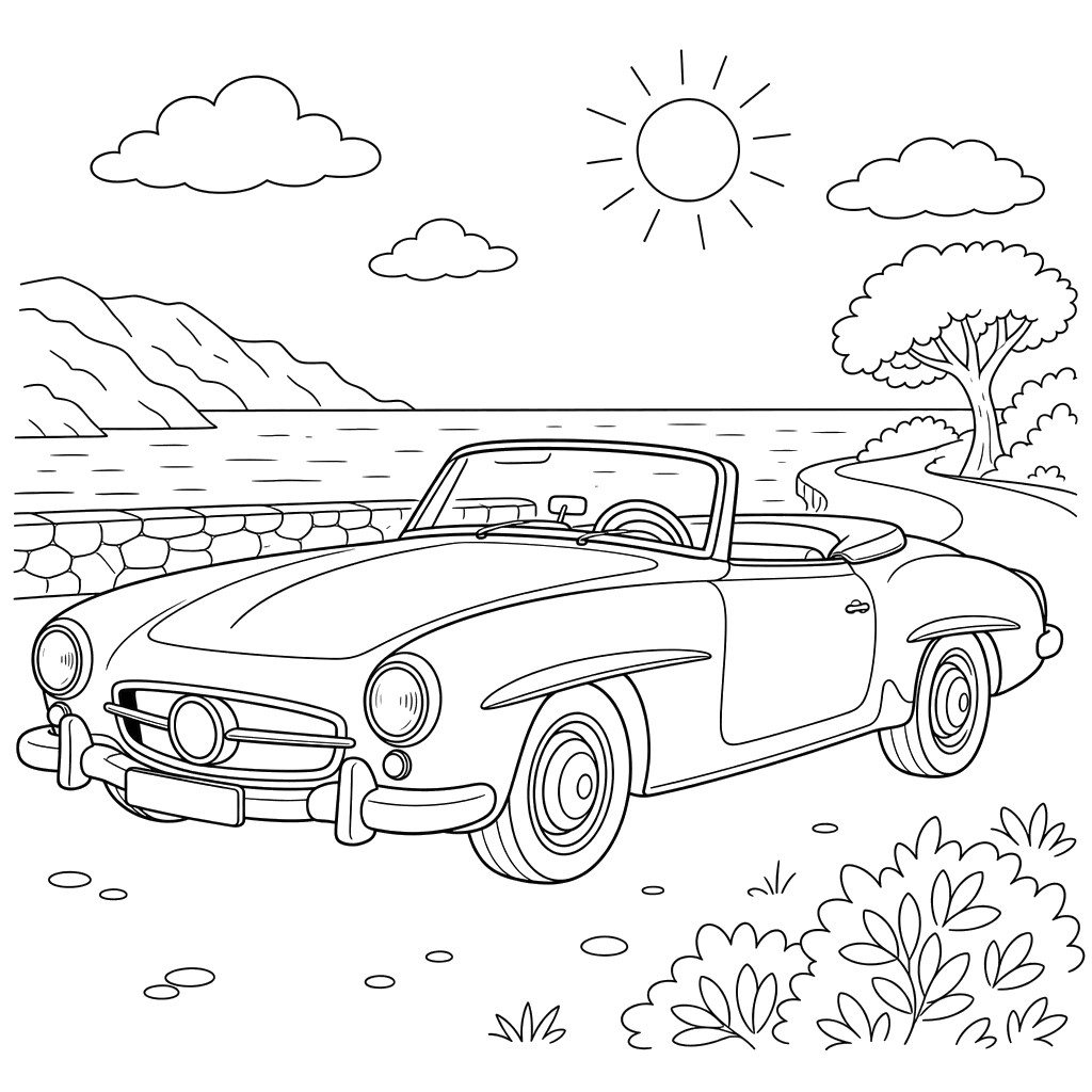 Coloriage Mercedes-Benz 190SL